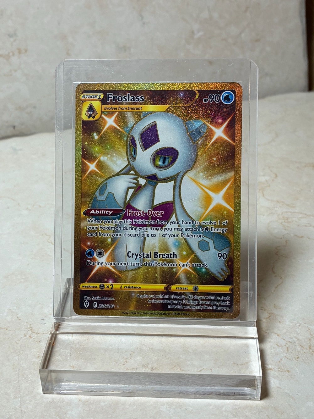 Pokemon Froslass - Gold Secret Holographic card -Rare!